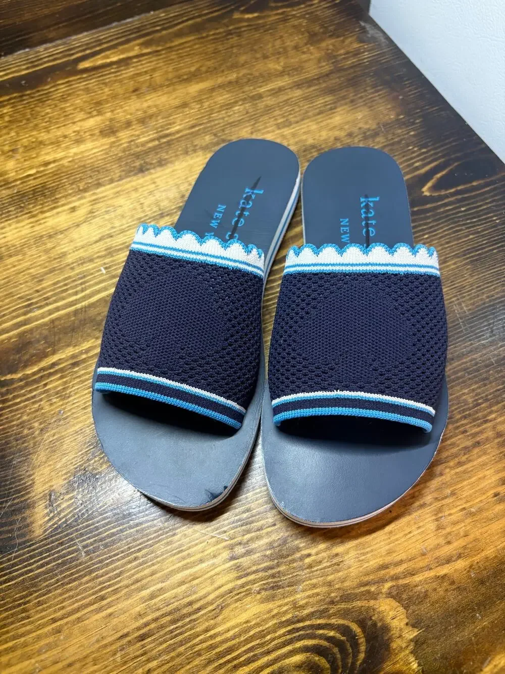 Kate Spade Navy Blue Slide Sandals Size 6